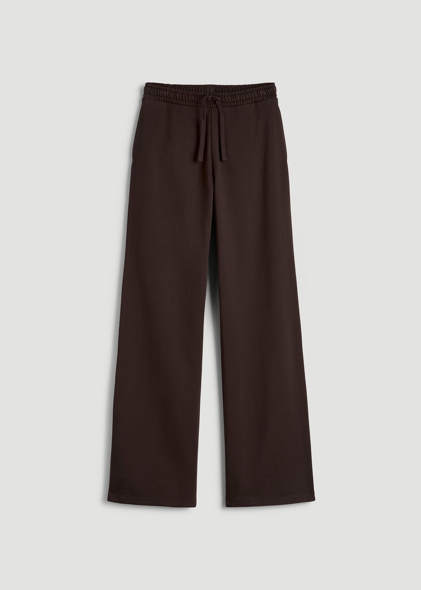 American Tall Women Everyday Terry Midrise Wide Leg Pants for Tall Women in Espresso