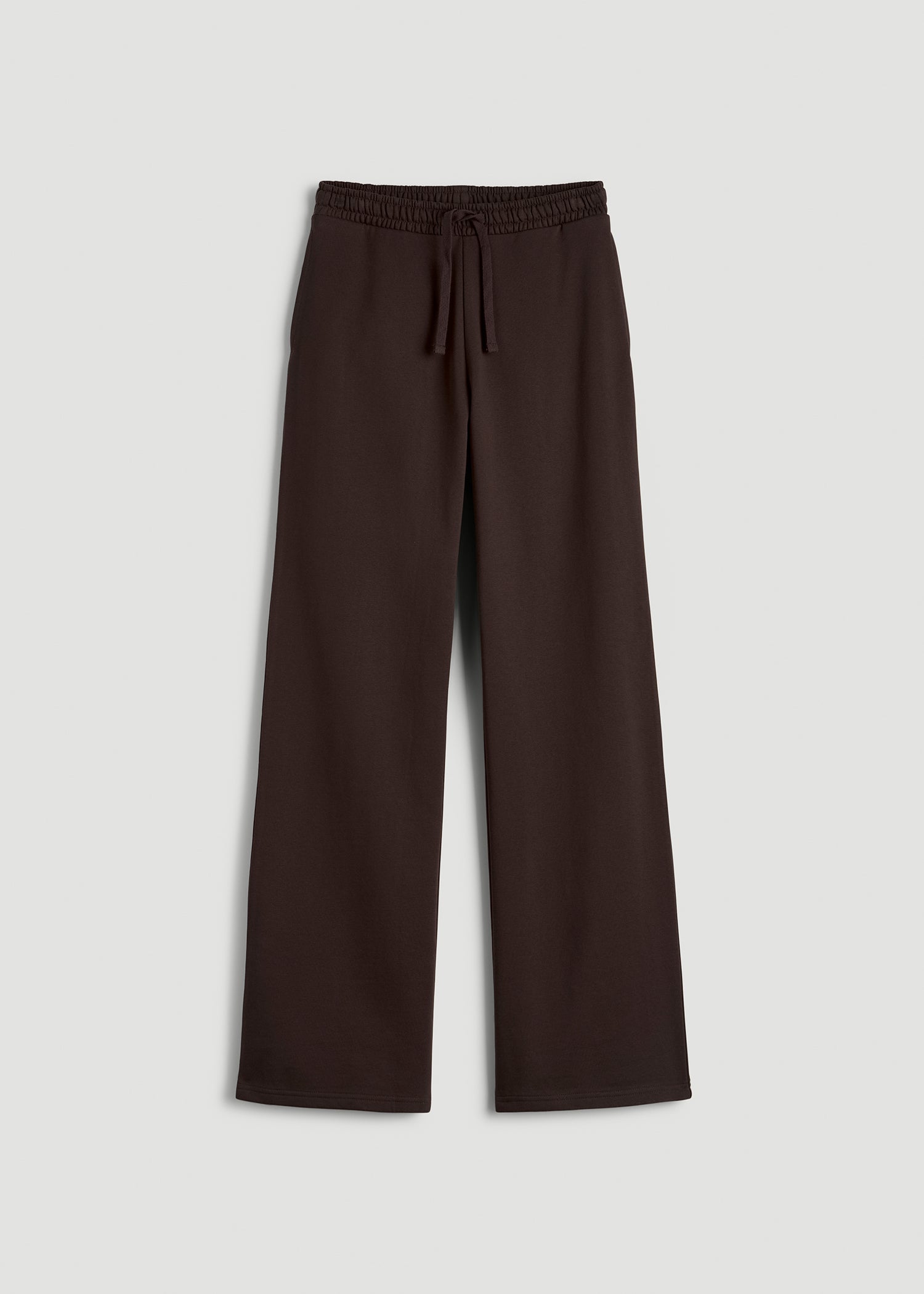 American Tall Women Everyday Terry Midrise Wide Leg Pants for Tall Women in Espresso