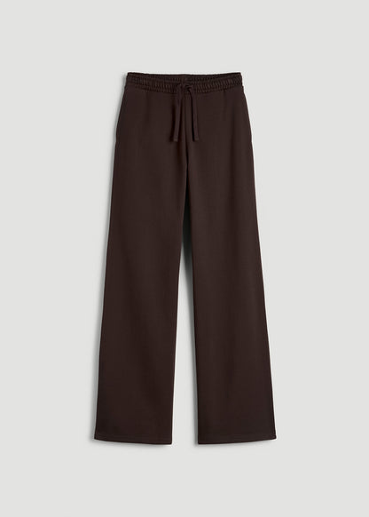 American Tall Women Everyday Terry Midrise Wide Leg Pants for Tall Women in Espresso