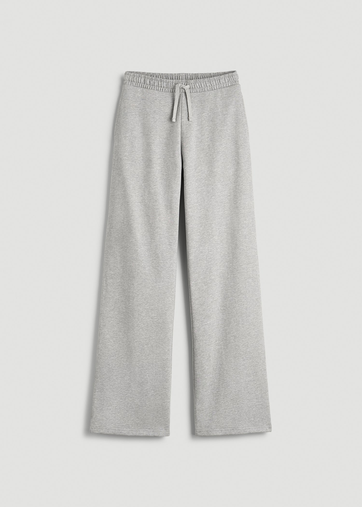 American Tall Women Everyday Terry Midrise Wide Leg Pants for Tall Women in Grey Mix