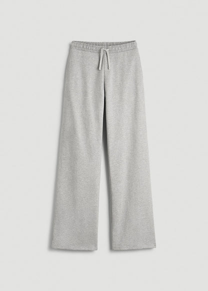 American Tall Women Everyday Terry Midrise Wide Leg Pants for Tall Women in Grey Mix