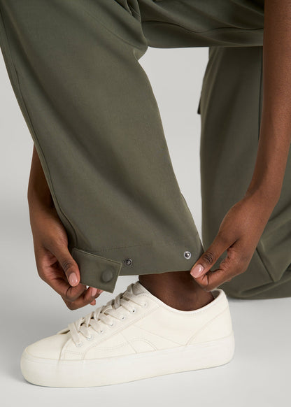 American Tall Women Traveler Cargo Pant for Tall Women in Olive