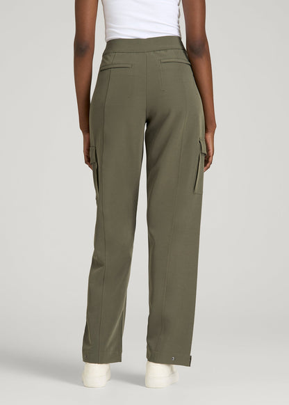American Tall Women Traveler Cargo Pant for Tall Women in Olive