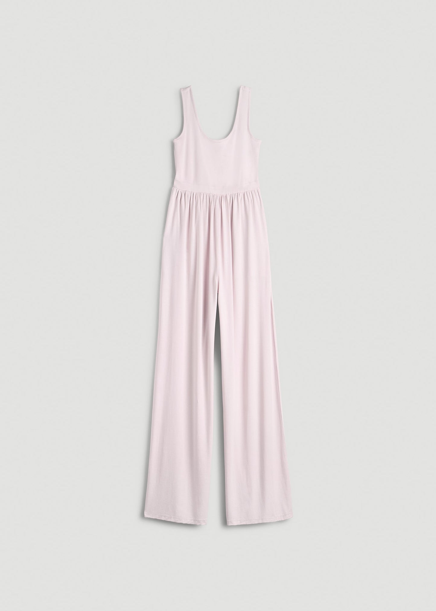 American Tall Women Jersey Tank wide leg jumpsuit with pockets for Tall Women in Grey Lilac