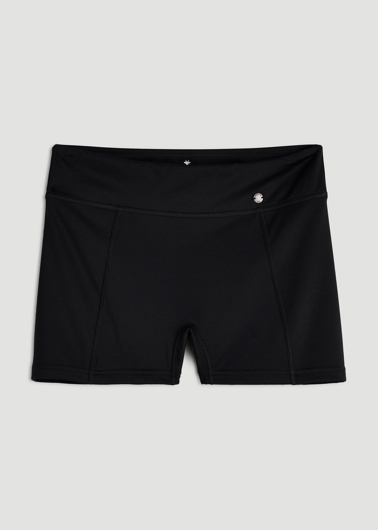 American Tall Women Fitted Hybrid Shorts for Tall Women in Deep Black