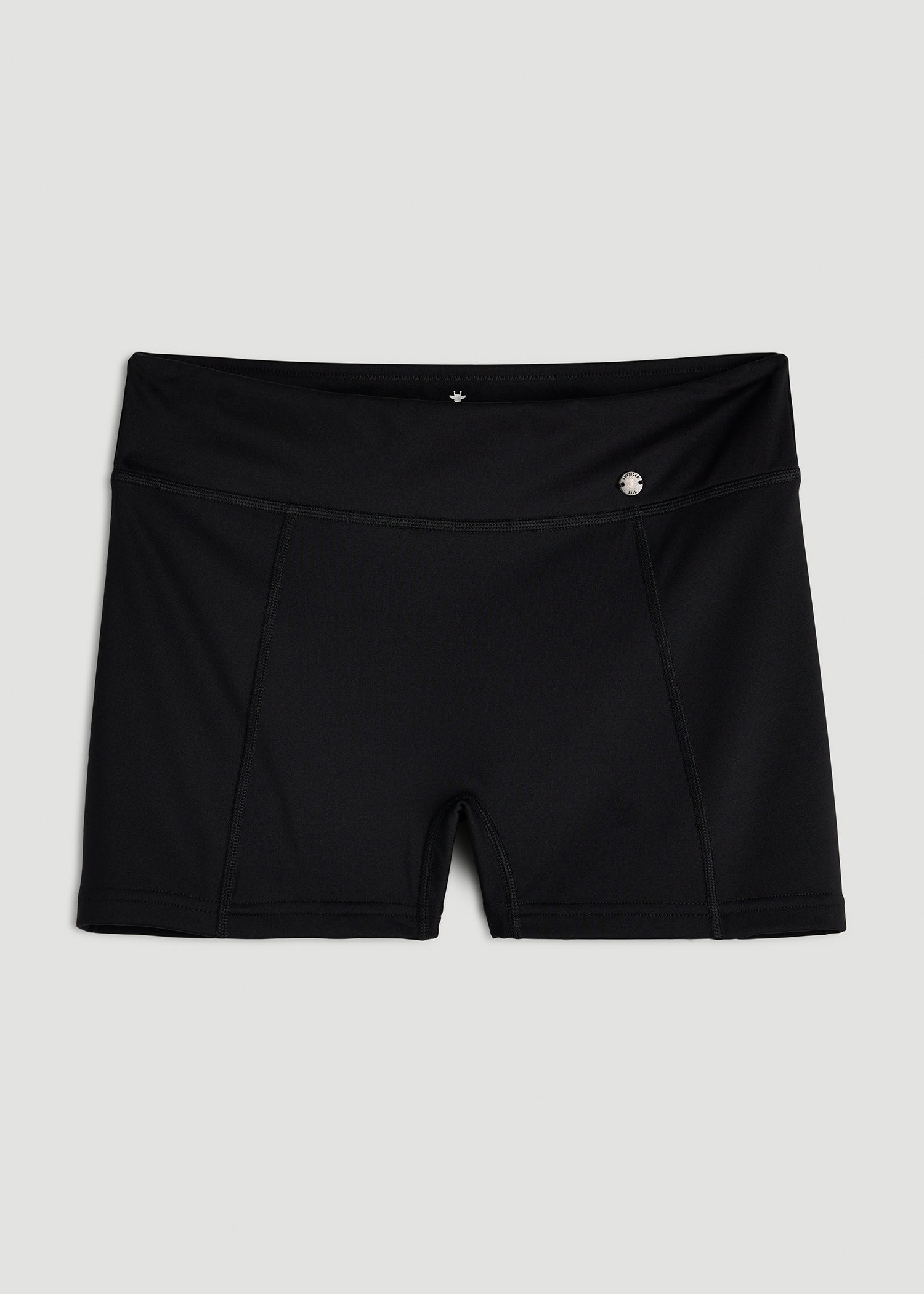 American Tall Women Fitted Hybrid Shorts for Tall Women in Deep Black