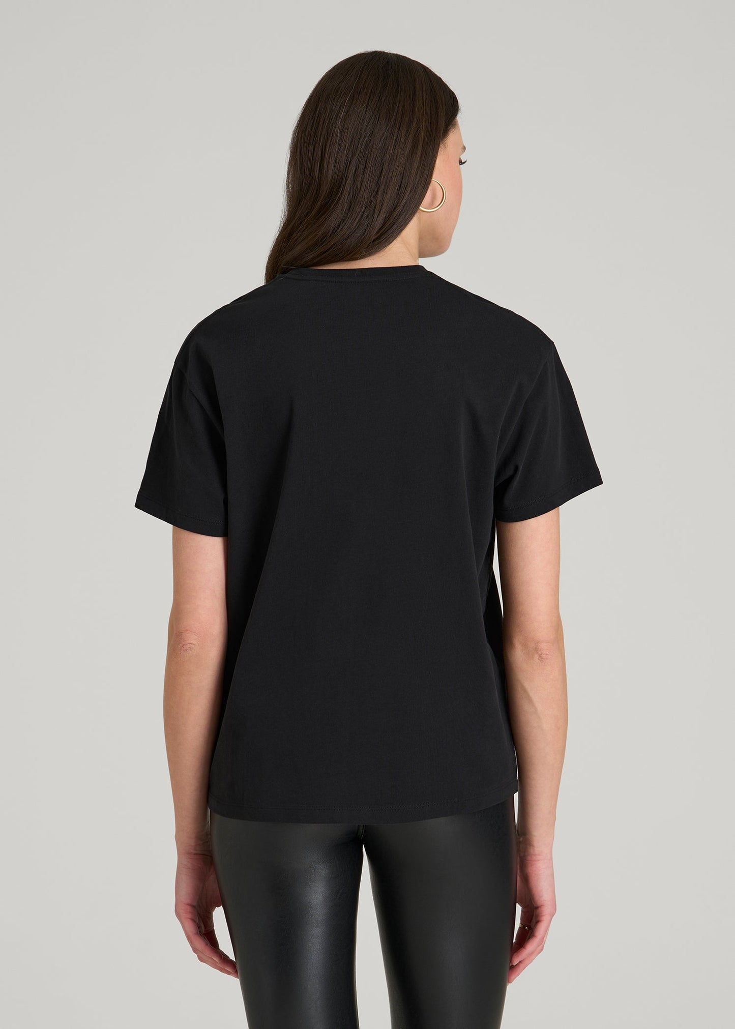 American Tall Women Black Cherry Lips Graphic Tee for Tall Women in Black
