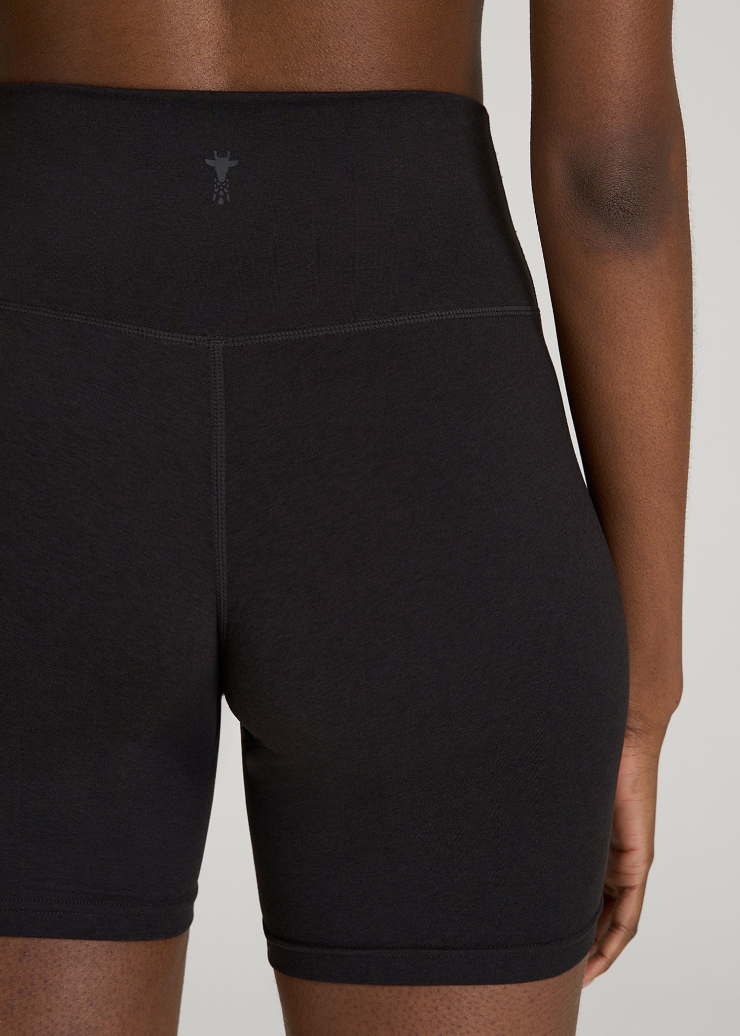 American Tall Women Ultra Soft High Rise Bike Shorts for Tall Women in Black Mix