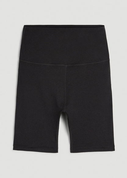 American Tall Women Ultra Soft High Rise Bike Shorts for Tall Women in Black Mix