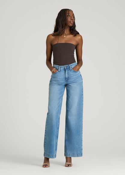 American Tall Women Cotton Blend Tube Top for Tall Women in Espresso