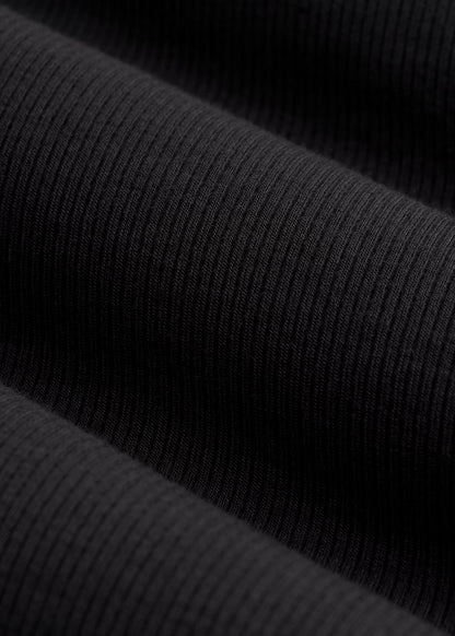 American Tall Women FITTED Ribbed Long Sleeve Tee for Tall Women in Black