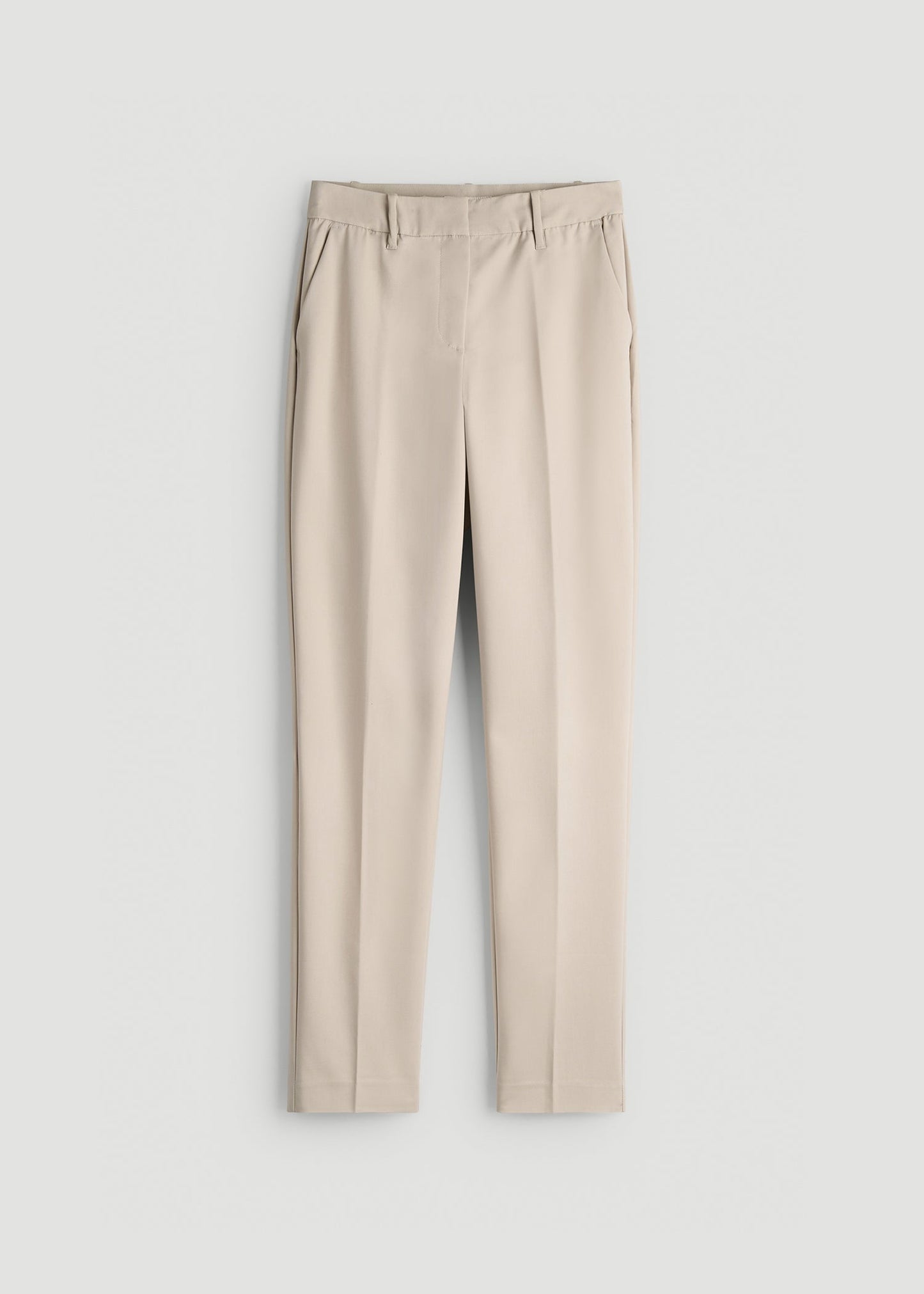 American Tall Women Flat Front Tapered Dress Pants for Tall Women in Stone