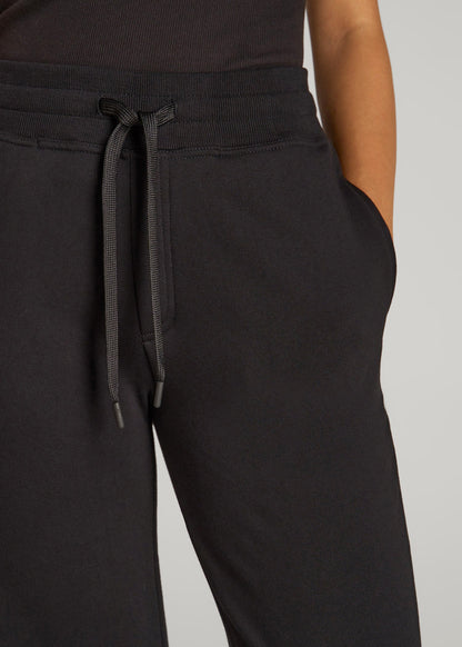 American Tall Women Wearever Fleece Open-Bottom Sweatpants for Tall Women in Black