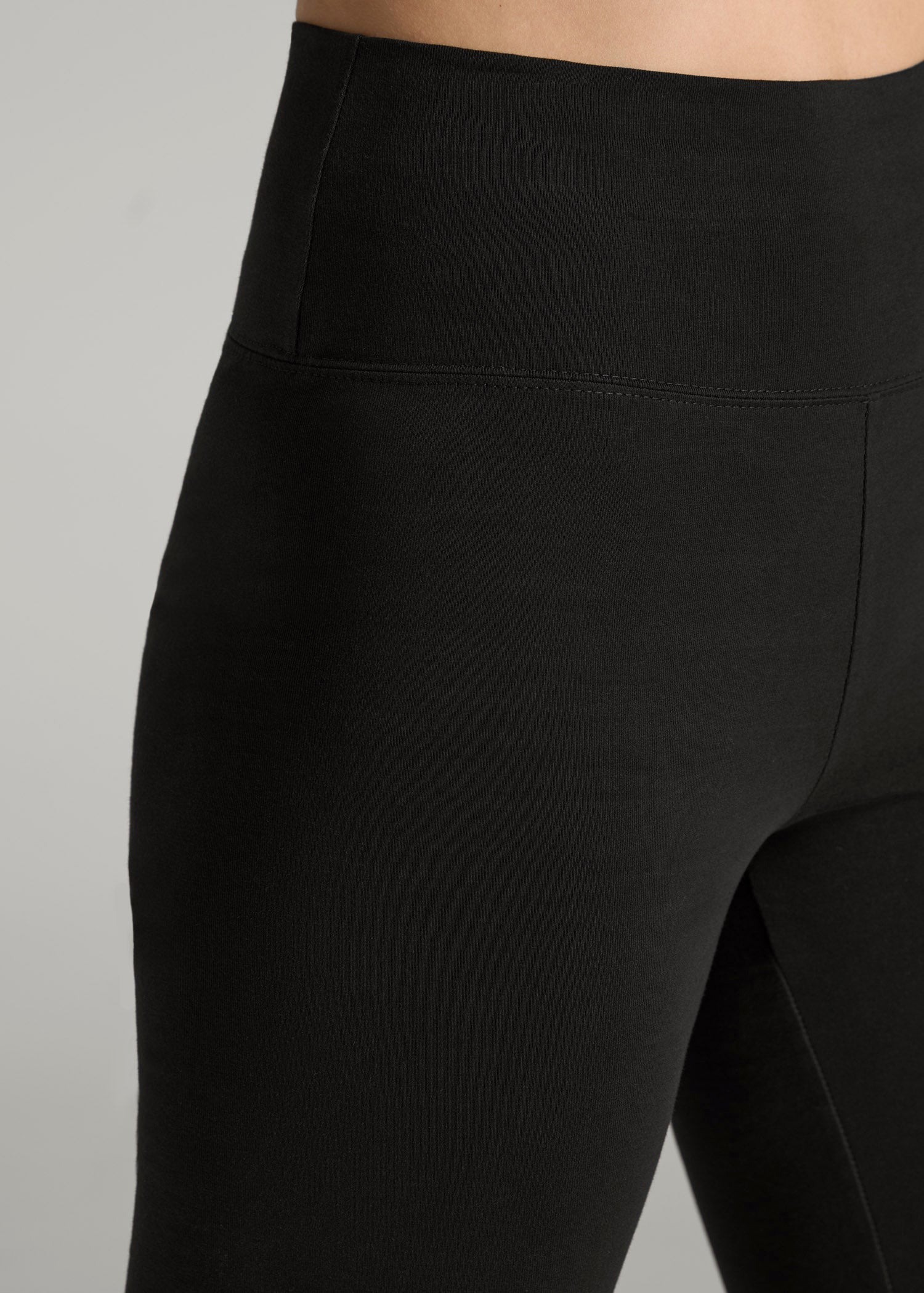 American Tall Women Cotton Leggings for Tall Women in Black