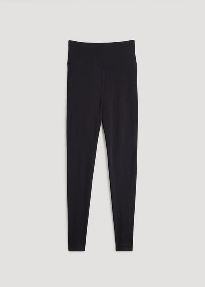 American Tall Women Cotton Leggings for Tall Women in Black