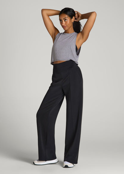 American Tall Women Soft Motion Wide Leg Ultra High Rise Pant for Tall Women in Black