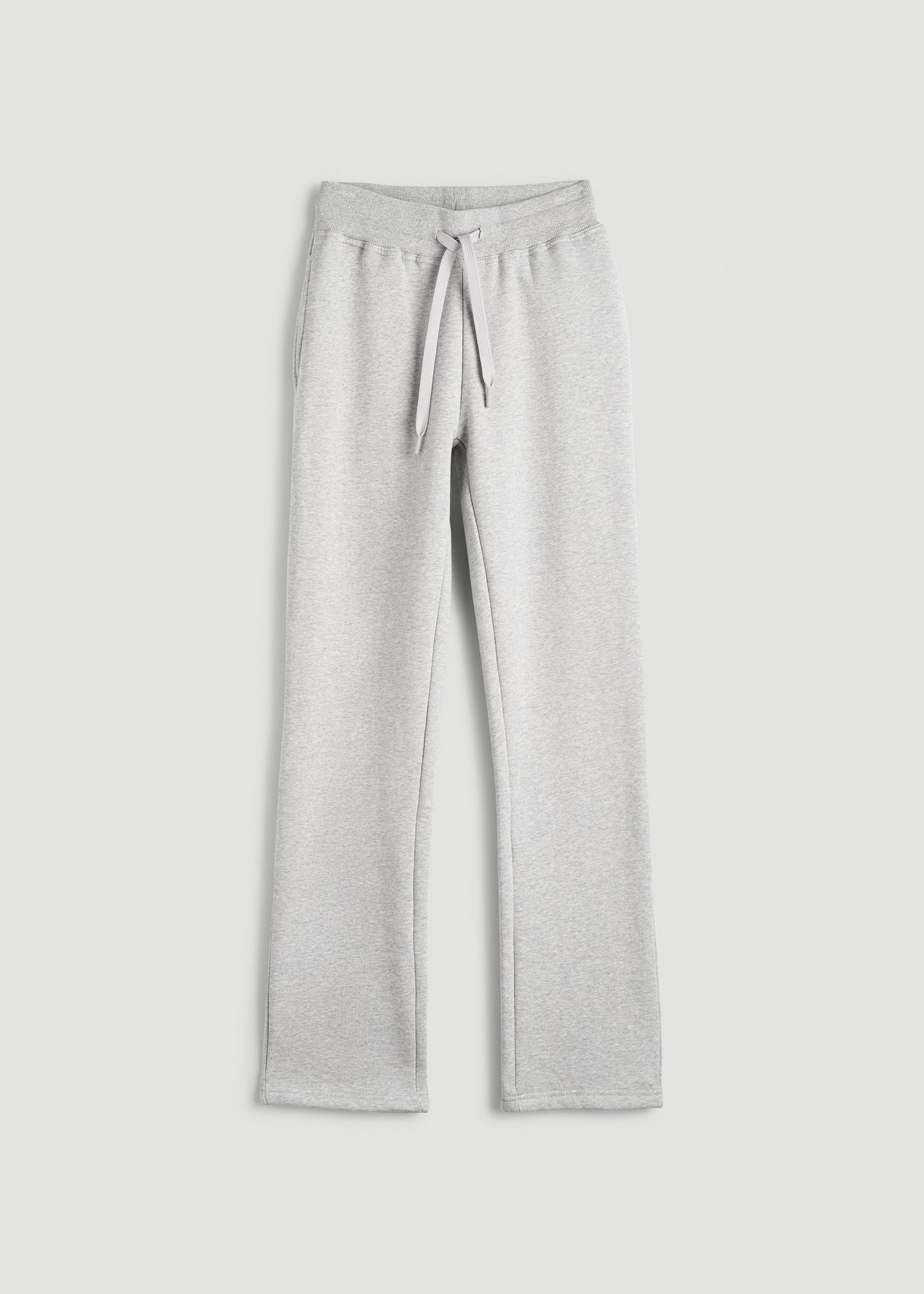 American Tall Women Wearever Fleece Open-Bottom Sweatpants for Tall Women in Grey Mix