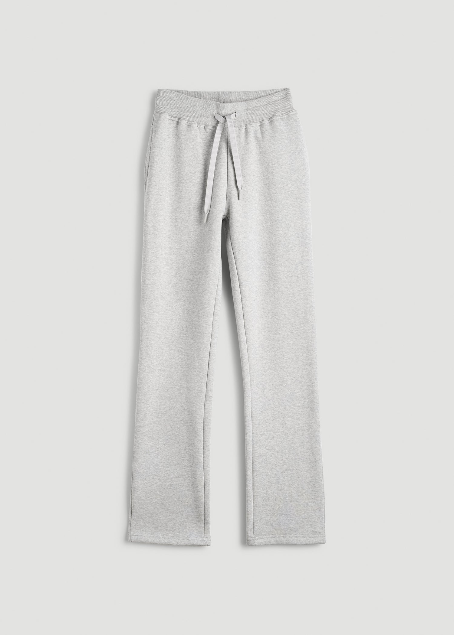 American Tall Women Wearever Fleece Open-Bottom Sweatpants for Tall Women in Grey Mix