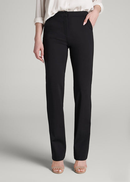 American Tall Women Freedom Flex Slim Straight Leg Dress Pants for Tall Women in Black