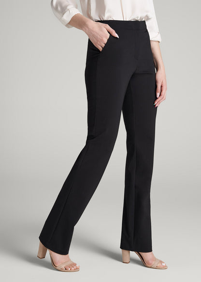 American Tall Women Freedom Flex Slim Straight Leg Dress Pants for Tall Women in Black