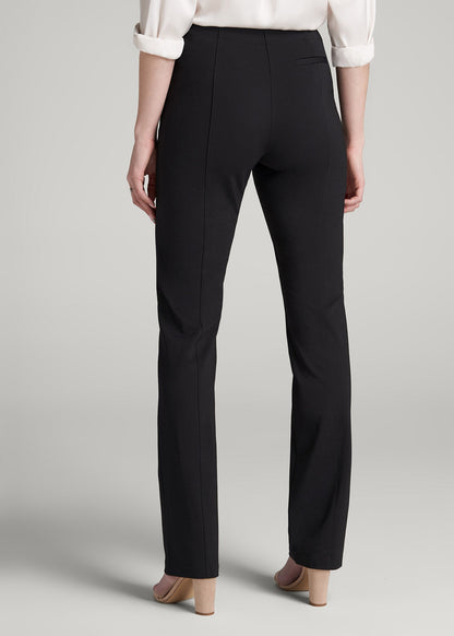 American Tall Women Freedom Flex Slim Straight Leg Dress Pants for Tall Women in Black