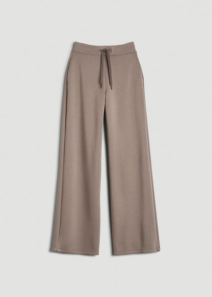 American Tall Women Pull-On Tie Waist Wide Leg Pants for Tall Women in Portobello