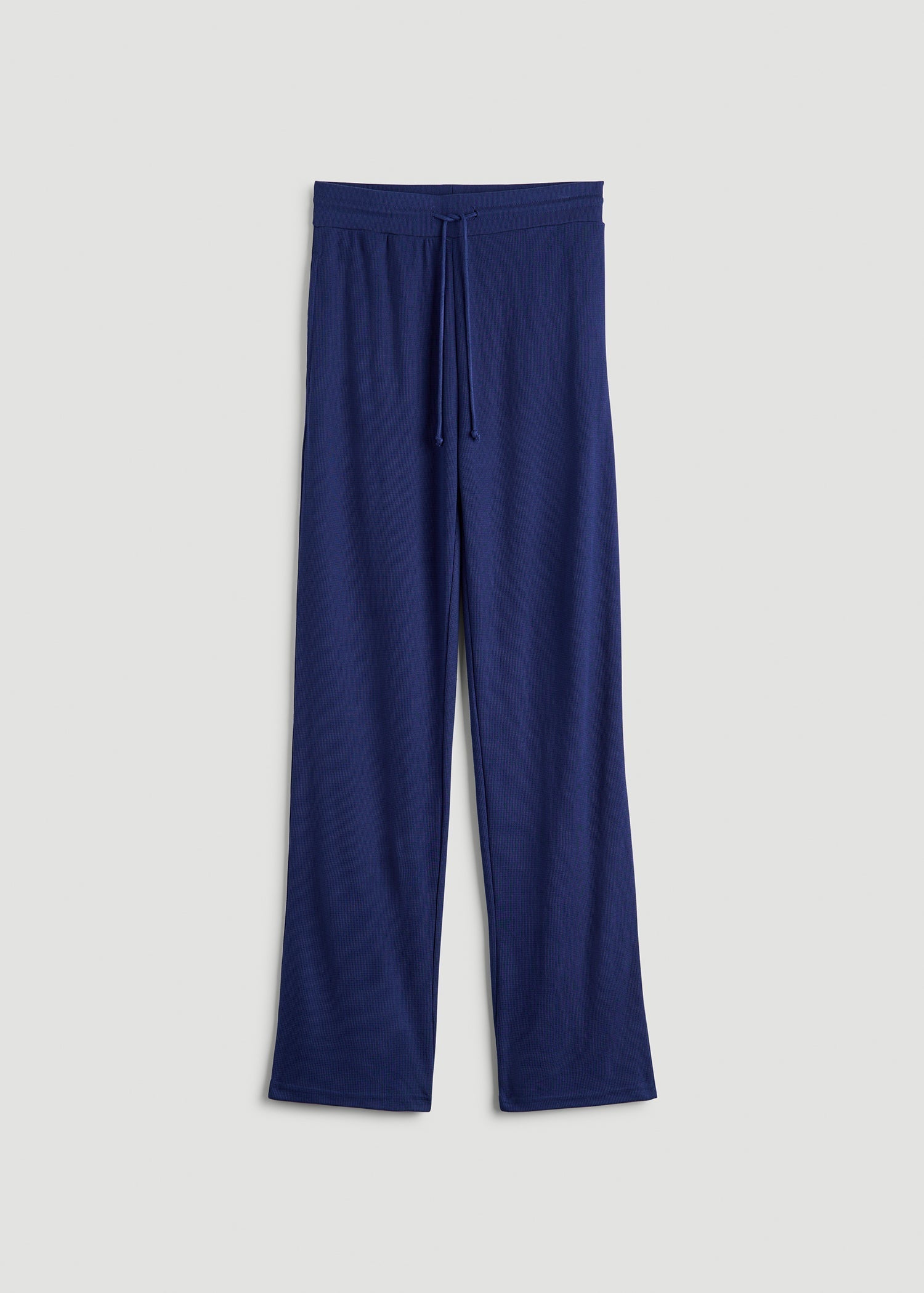 American Tall Women Open-Bottom Waffle Lounge Pants for Tall Women in Midnight Blue