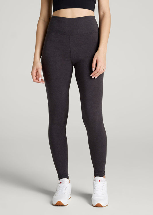 American Tall Women Cotton Leggings for Tall Women in Shadow Grey Mix