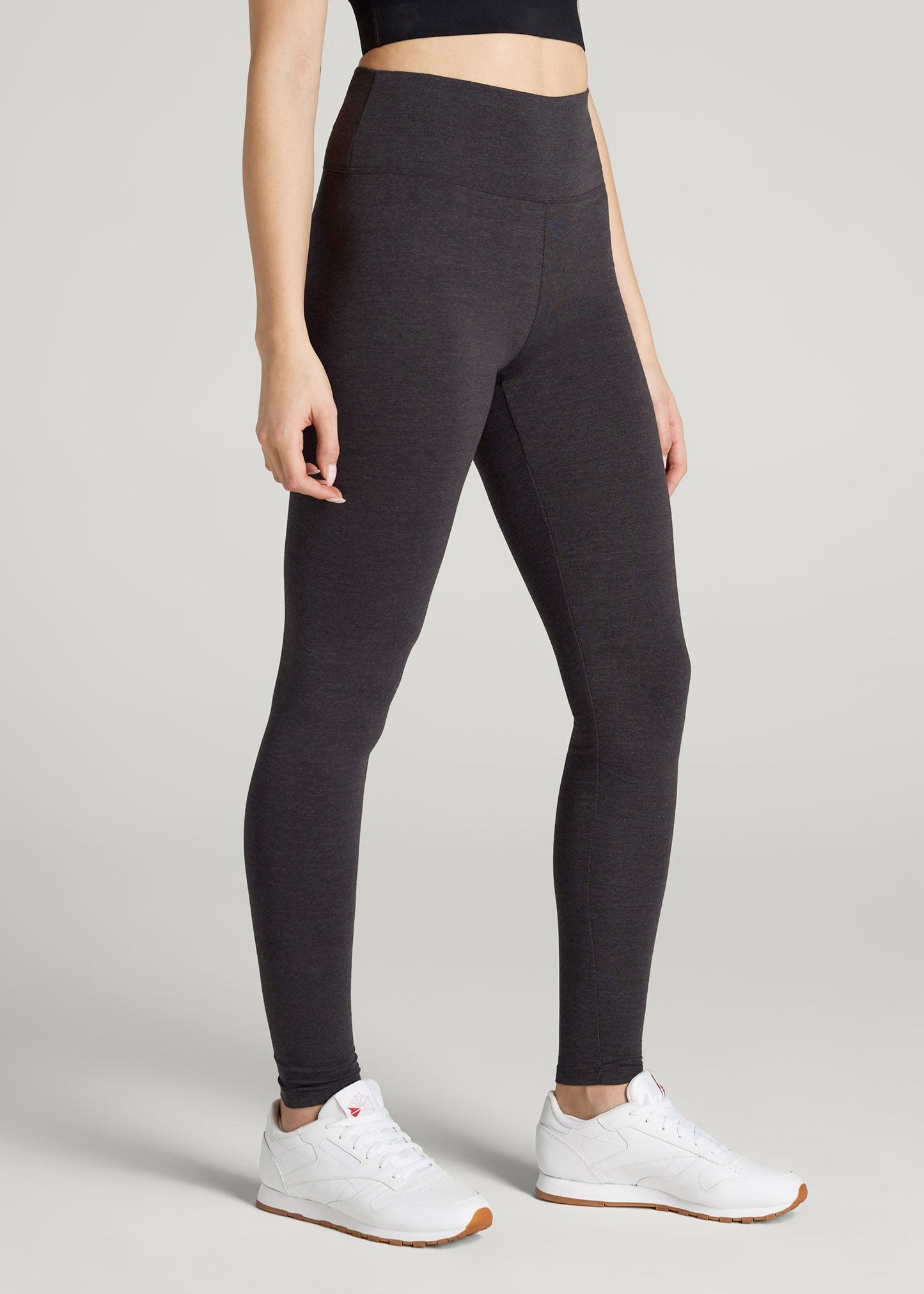 American Tall Women Cotton Leggings for Tall Women in Shadow Grey Mix