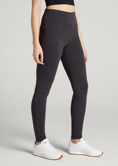 American Tall Women Cotton Leggings for Tall Women in Shadow Grey Mix