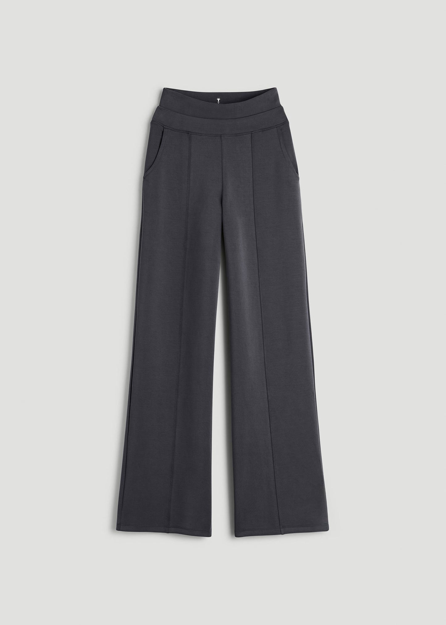 American Tall Women Soft Motion Wide Leg Ultra High Rise Pant for Tall Women in Charcoal Rinse