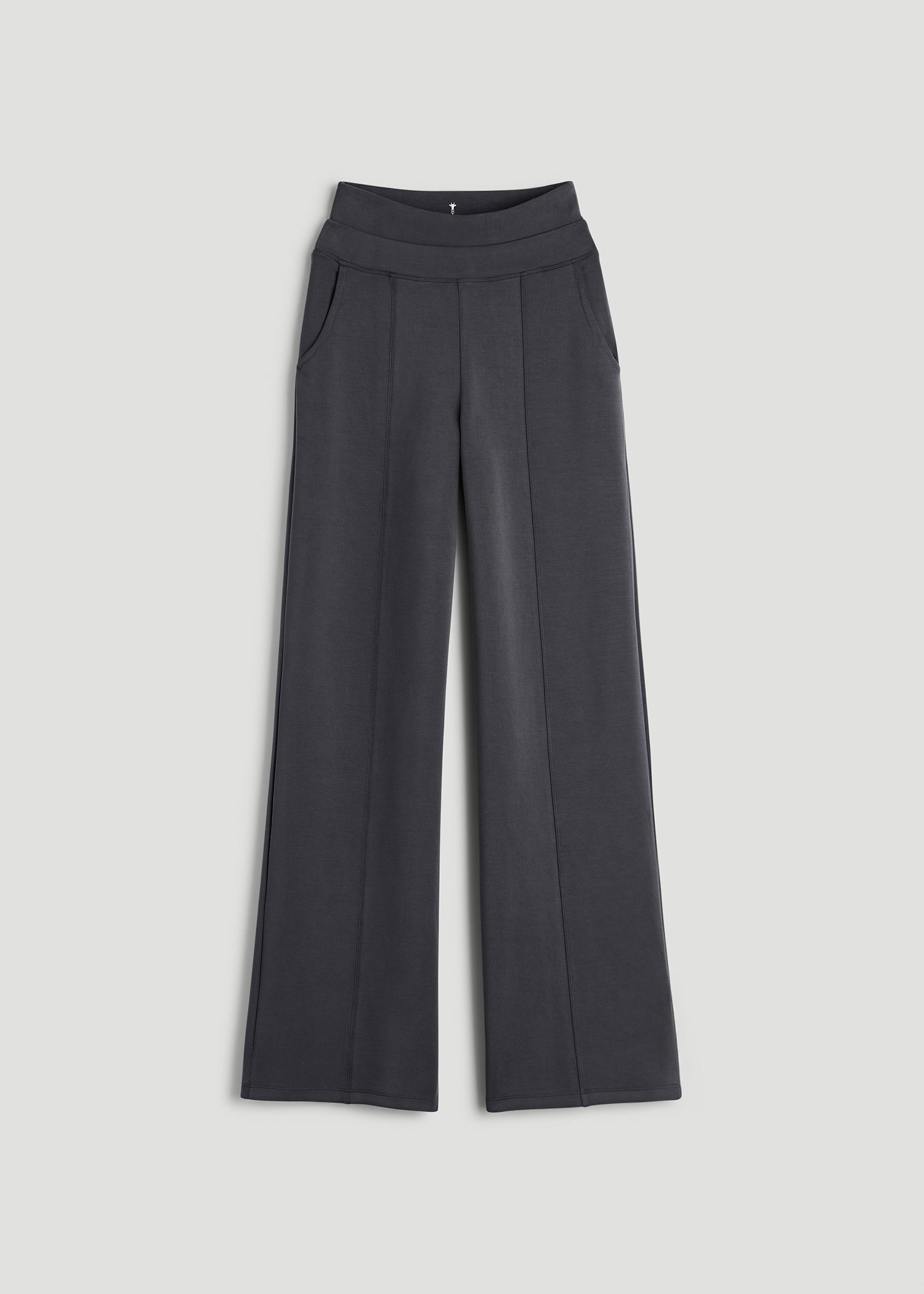 American Tall Women Soft Motion Wide Leg Ultra High Rise Pant for Tall Women in Charcoal Rinse