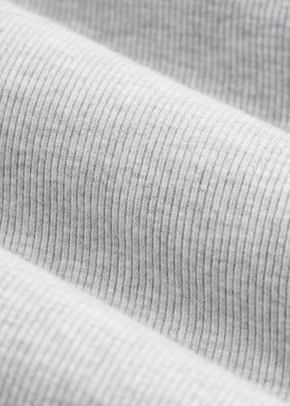 American Tall Women FITTED Ribbed Long Sleeve Tee for Tall Women in Grey Mix