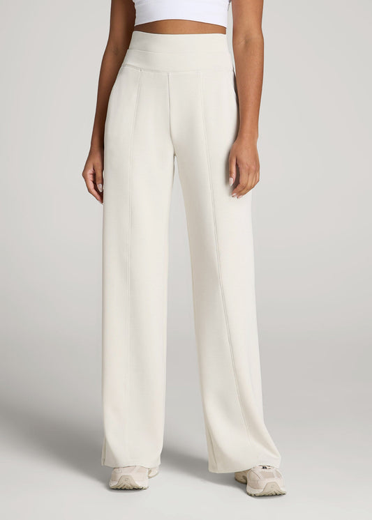 American Tall Women Soft Motion Wide Leg Ultra High Rise Pant for Tall Women in Pearl