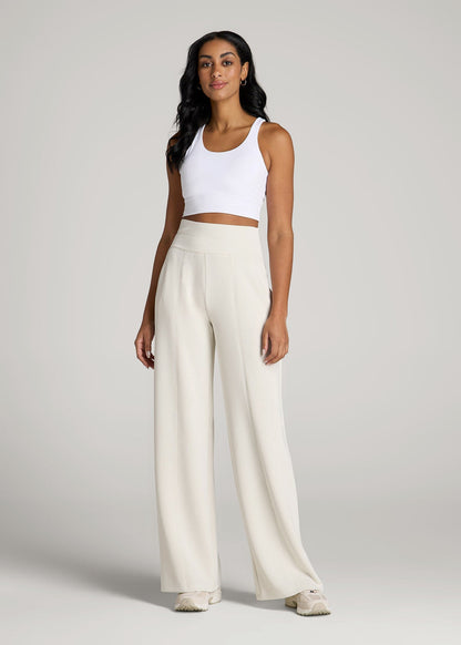 American Tall Women Soft Motion Wide Leg Ultra High Rise Pant for Tall Women in Pearl