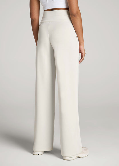 American Tall Women Soft Motion Wide Leg Ultra High Rise Pant for Tall Women in Pearl
