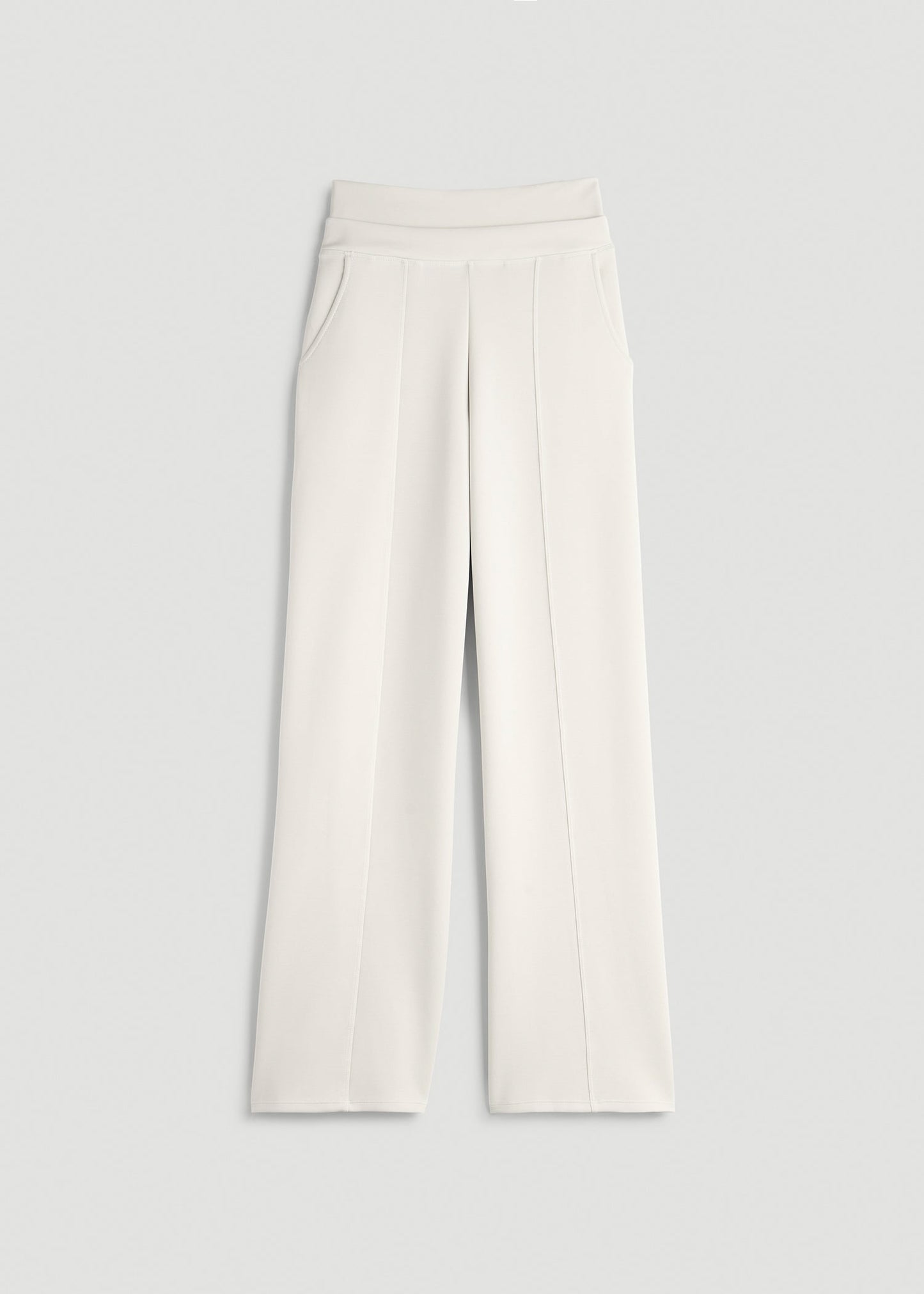 American Tall Women Soft Motion Wide Leg Ultra High Rise Pant for Tall Women in Pearl