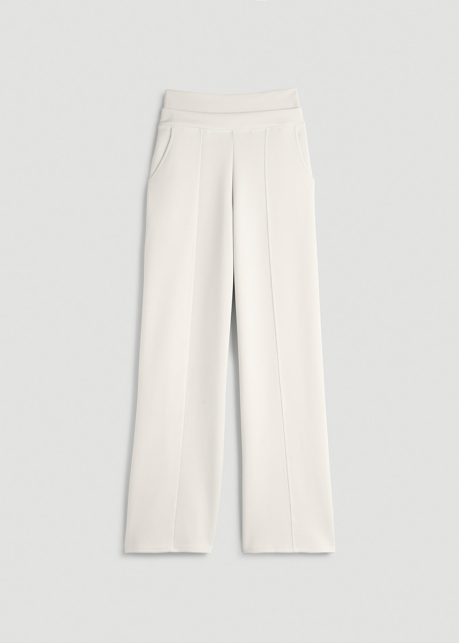 American Tall Women Soft Motion Wide Leg Ultra High Rise Pant for Tall Women in Pearl