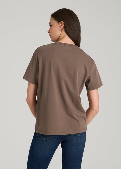 American Tall Women Equestrian Graphic Tee for Tall Women in Brown