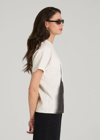 American Tall Women Equestrian Graphic Tee for Tall Women in Sand