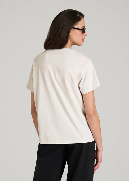 American Tall Women Equestrian Graphic Tee for Tall Women in Sand