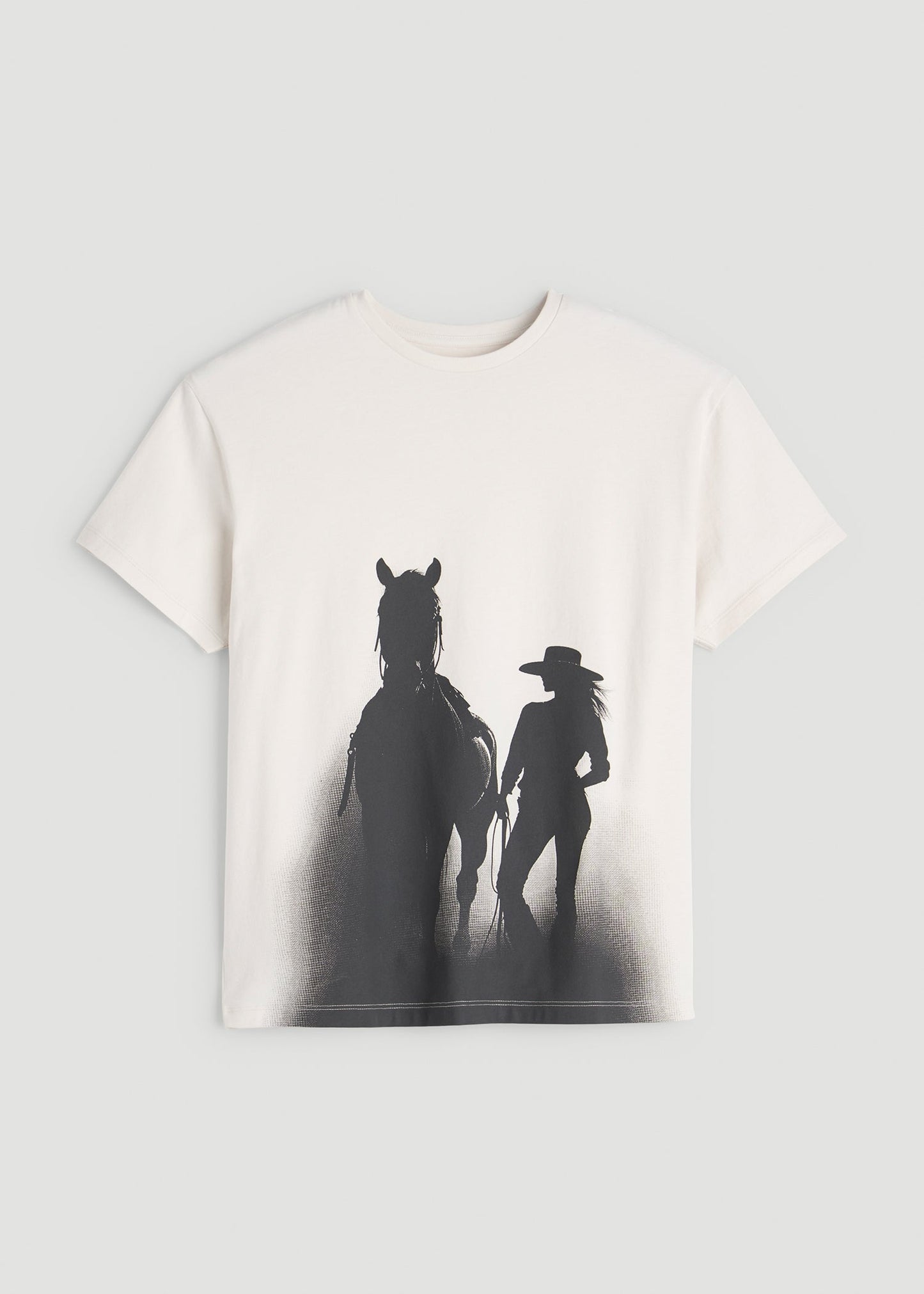 American Tall Women Equestrian Graphic Tee for Tall Women in Sand