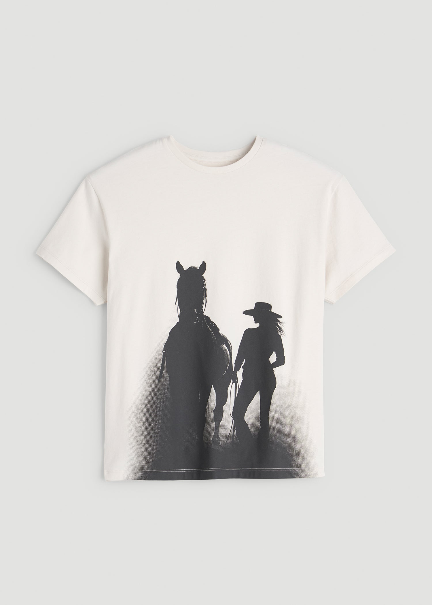 American Tall Women Equestrian Graphic Tee for Tall Women in Sand