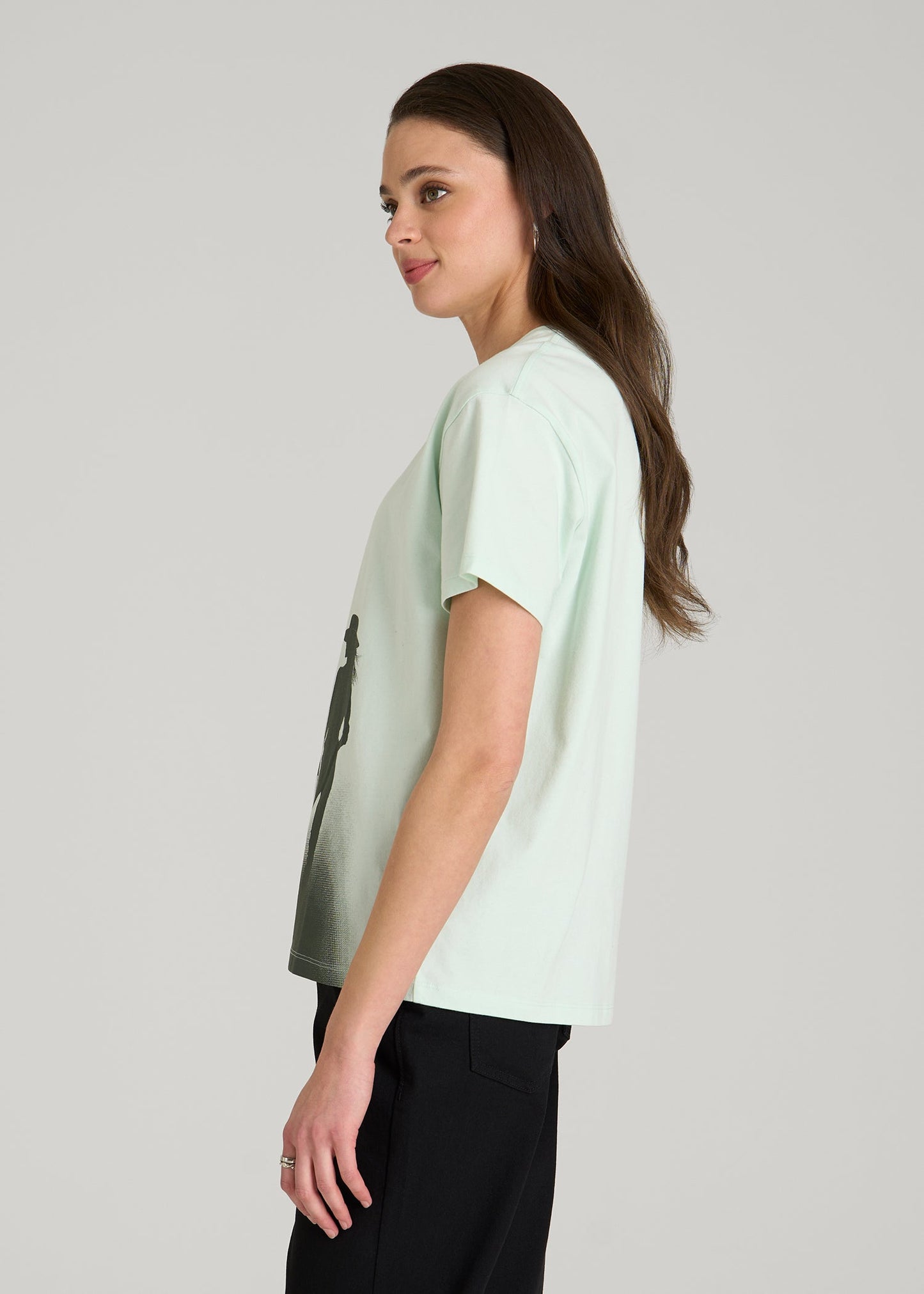American Tall Women Equestrian Graphic Tee for Tall Women in Blue