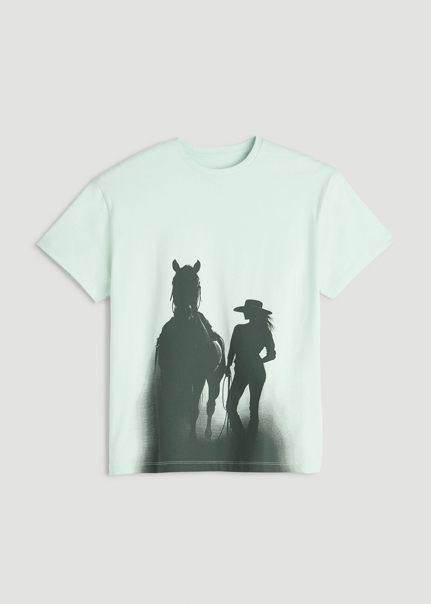 American Tall Women Equestrian Graphic Tee for Tall Women in Blue