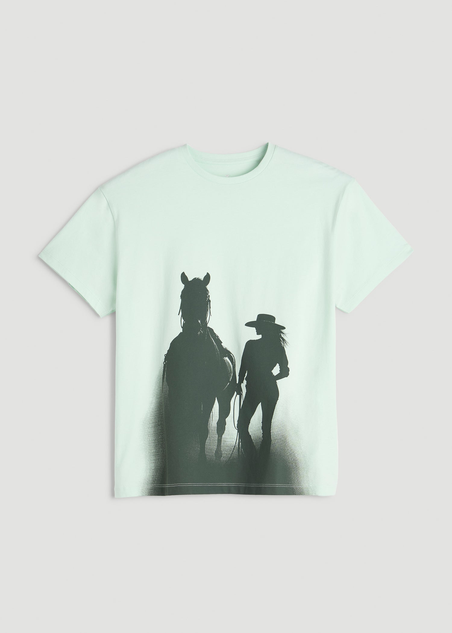 American Tall Women Equestrian Graphic Tee for Tall Women in Blue