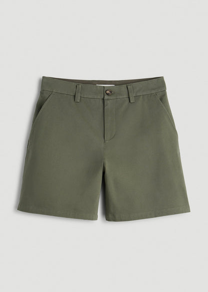 American Tall Women Stretch Commuter Chino Shorts for Tall Women in Olive