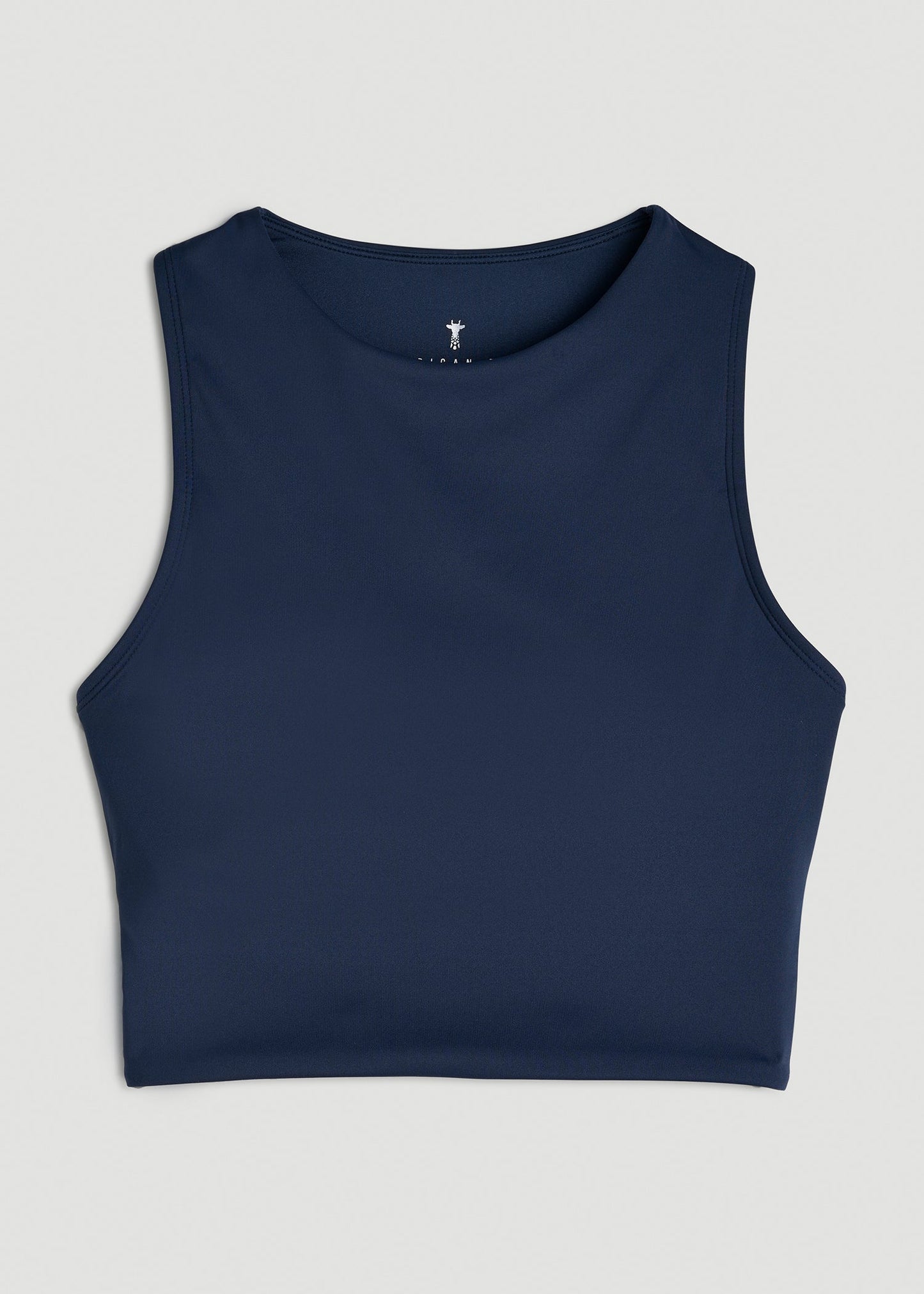 American Tall Women Cropped Swim Tank for Tall Women in Navy Blue