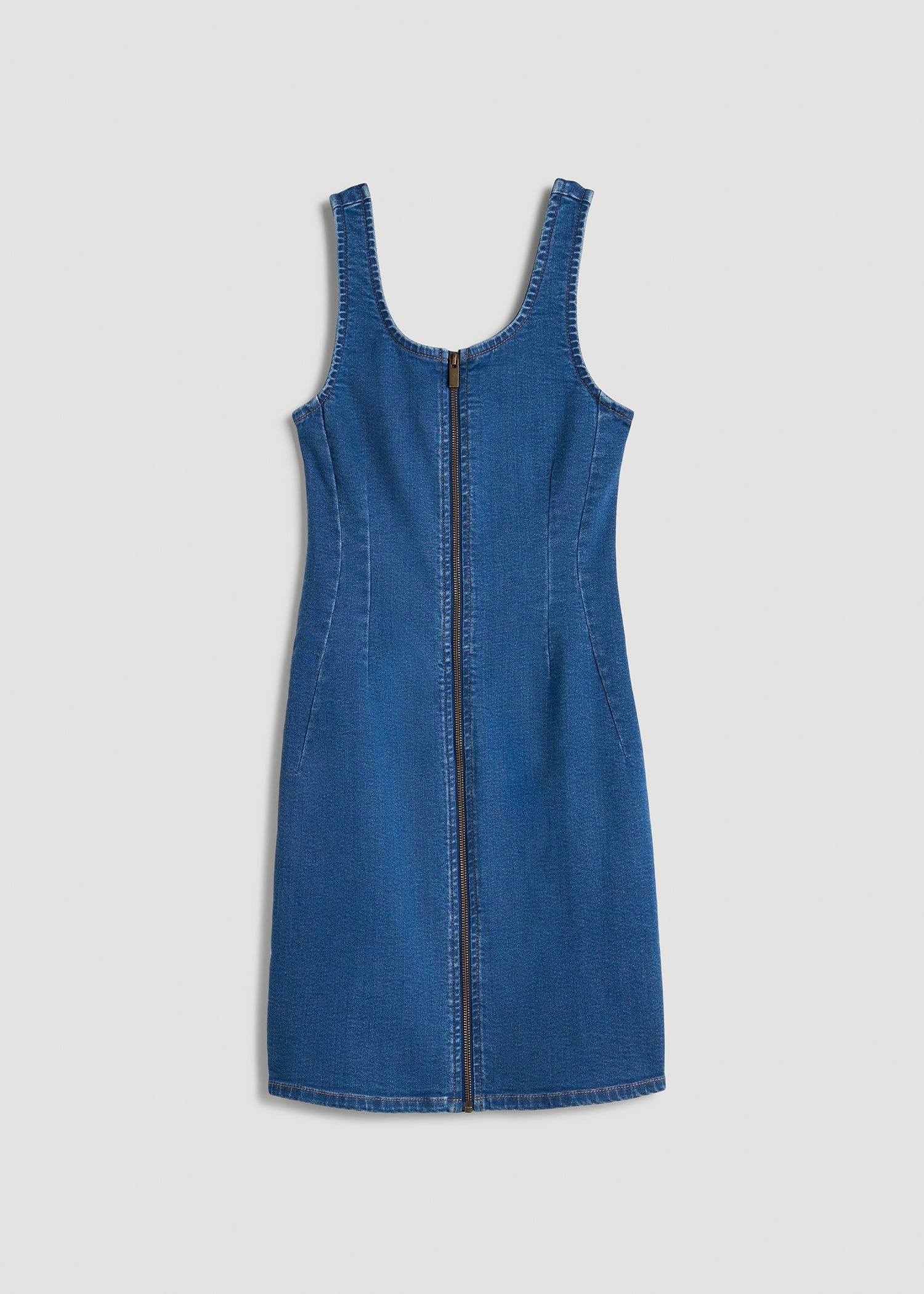 American Tall Women Short Denim Tank Dress for Tall Women in New Colorado Blue