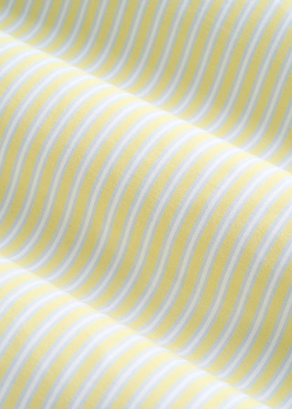 American Tall Women Oversized Poplin Button Shirt for Tall Women in Lemon Drop Stripe